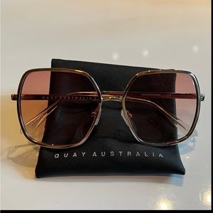 Quay Australia Undercover oversized square sunglasses in gold. Gently used.